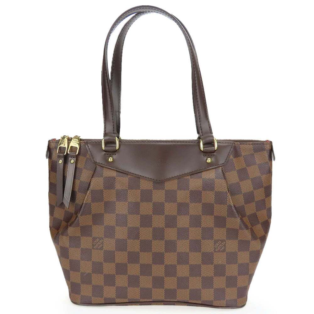 LOUIS VUITTON Authentic Brown Damier Leather Tote Bag - Picture 1 of 11